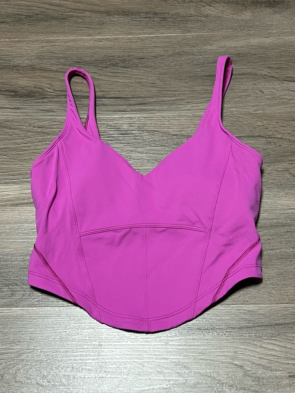 Lululemon 6 Align Corset Tank Top Pow Pink Tone Cropped Shelf Bra Gym Workout